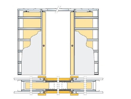 Stavebné púzdro ECLISSE dvojkrídlové 1250x2100 mm, sadrokartón