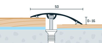 Prechodová lišta WELL dub asper 50 mm, nivelácia 0-16 mm