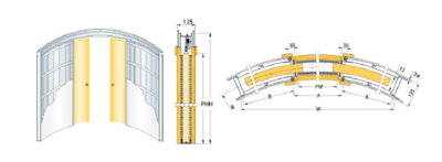Stavebné puzdro ECLISSE CIRCULAR dvojkrídlové 1400x2100 mm, sadrokartón