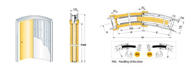 Stavebné puzdro ECLISSE CIRCULAR jednokrídlové 1000x2100 mm, sadrokartón