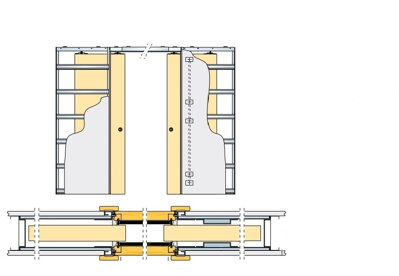 Stavebné púzdro ECLISSE LUCE dvojkrídlové 1250x2100 mm, sadrokartón