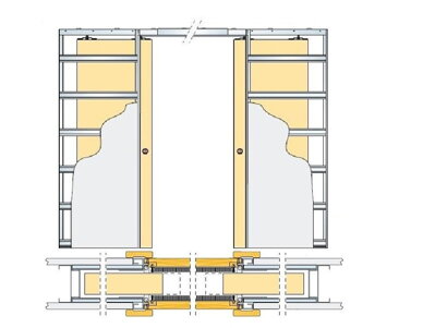 Stavebné púzdro ECLISSE dvojkrídlové 2250x2100 mm, sadrokartón