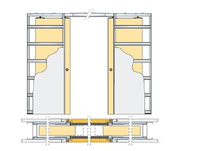 Stavebné púzdro ECLISSE SYNTESIS LINE dvojkrídlové 1430x2100 mm, sadrokartón