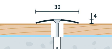 Prechodová lišta vŕtaná nerez brúsená 30x4