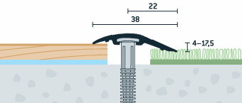 Prechodová lišta PRINZ javor altus 38 mm, nivelácia 4-17,5 mm