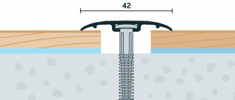 Prechodová lišta PRINZ strieborný 42 mm, nivelácia 0-6 mm