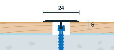 Prechodová lišta ohýbateľný šampanská matná 24x6 mm