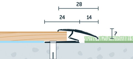 Prechodová flexi lišta vŕtaná bronzová matná 28x13 mm