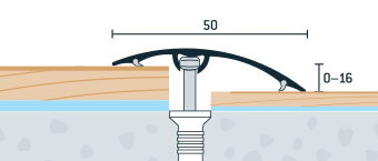 Prechodová lišta WELL jelša domestica 50 mm, nivelácia 0-16 mm