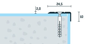 Schodová hrana vŕtaná bronzová matná 24,5x10 mm