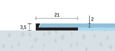 Ukovčovacia lišta bronzová matná 21x3,5 mm, hrúbka 2 mm