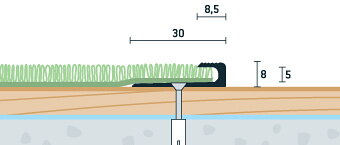 Ukovčovacia lišta vŕtaná šampanská matná 30x8 mm, hrúbka 5 mm