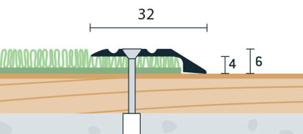 Ukovčovacia lišta vŕtaná bronzový matny 32x6 mm hrúbka 4 mm