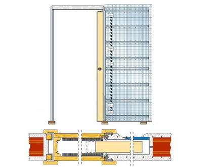 Stavebné púzdro ECLISSE LUCE jednokrídlové 900x2100 mm, murivo