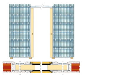 Stavebné púzdro ECLISSE SYNTESIS LINE dvojkrídlové 2230x2100 mm, murivo