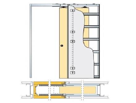 Stavebné púzdro ECLISSE SYNTESIS LUCE jednokrídlové 1115x2100 mm, sadrokartón