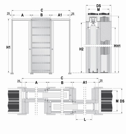 Stavebné puzdro ECLISSE ZÁKRYT 1000x2100 mm, murivo