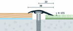 Prechodová lišta PRINZ buk sylvatica 38 mm, nivelácia 4-17,5 mm
