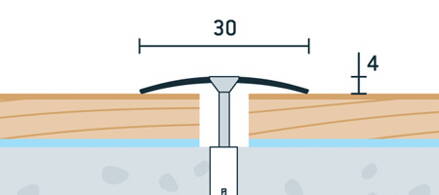 Prechodová lišta vŕtaná nerez brúsená 30x4