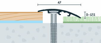 Prechodová lišta PRINZ orech nigra 47 mm, nivelácia 0-17,5 mm