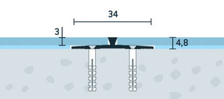 Prechodová lišta vŕtaná bronzová matná 34x4,8 mm, hrúbka 3 mm