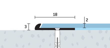 Ukovčovacia lišta vŕtaná zlatá matná 18x3 mm, hrúbka 2 mm