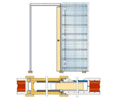 Stavebné púzdro ECLISSE LUCE jednokrídlové 1000x2100 mm, murivo